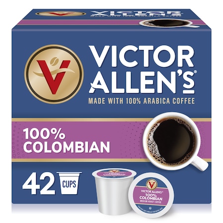 Victor Allen Victor Allen's Coffee 100% Colombian, Medium Roast, 42 Count, Single Serve Coffee Pods for Keurig K-Cup Brewers, PK42 FG014581